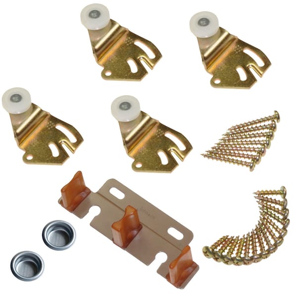 Johnson Hardware Johnson Hardware 6 in. L Brass-Plated Brown/White Metal By-Pass Part Set 50 pc 22313802 - main